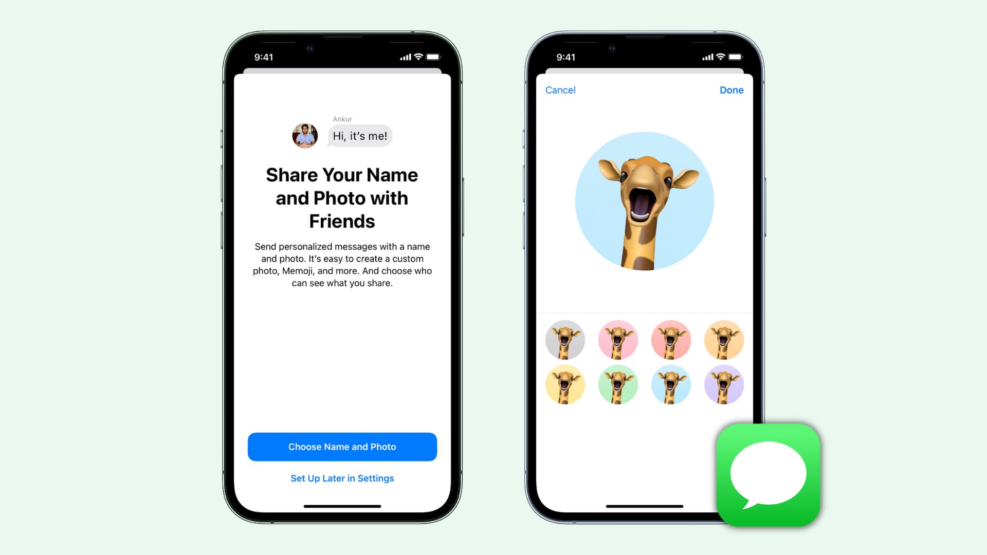 Set your iMessage profile picture from iPhone settings