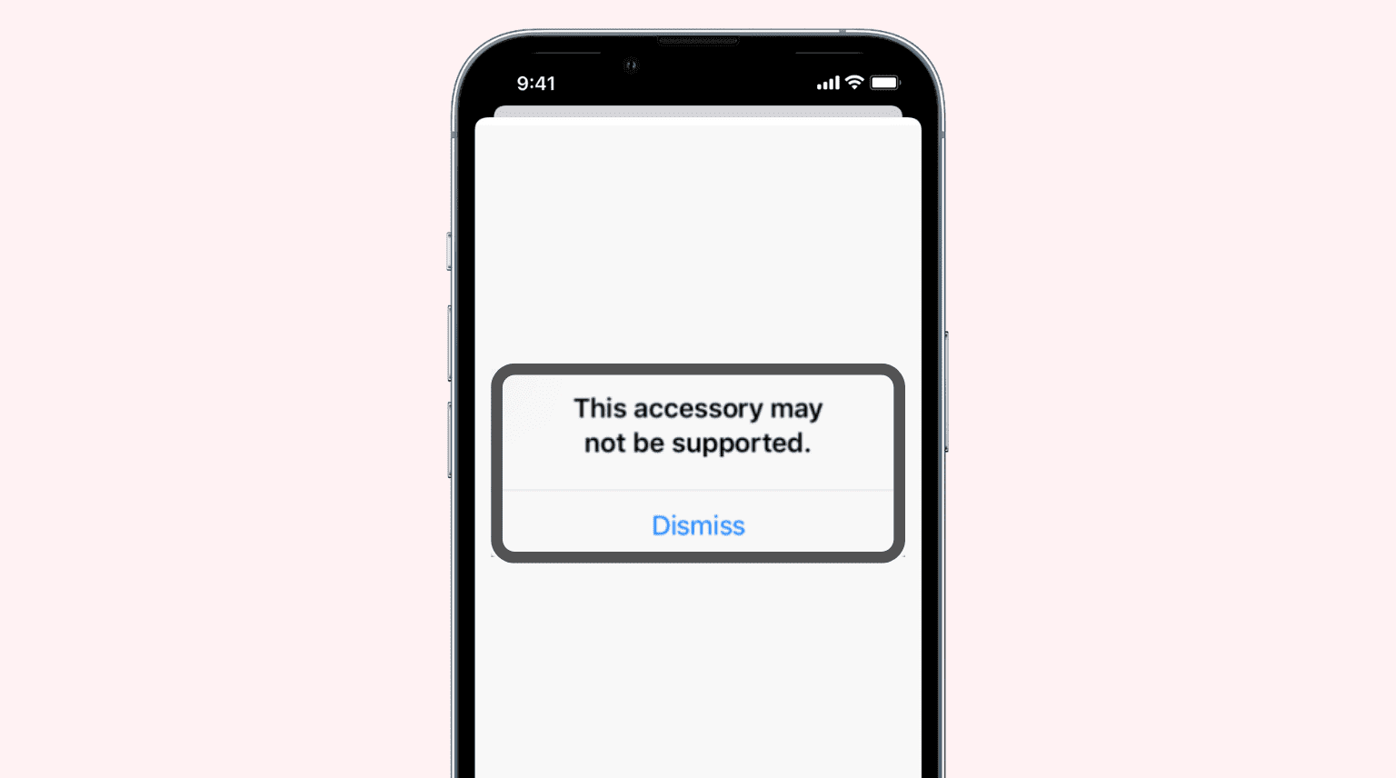 This accessory may not be supported alert on iPhone