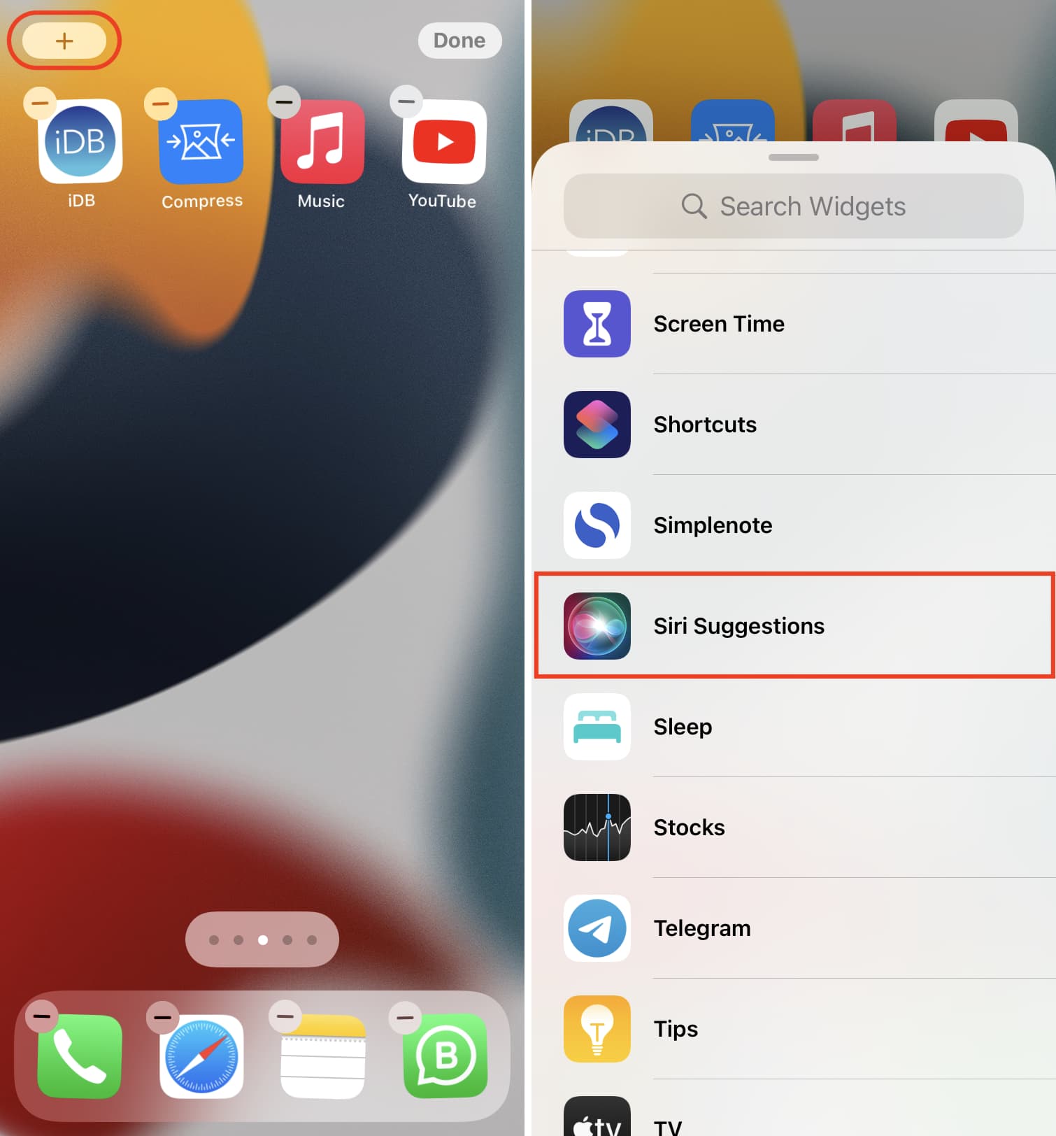 Add Siri Suggestions widget to iPhone Home Screen