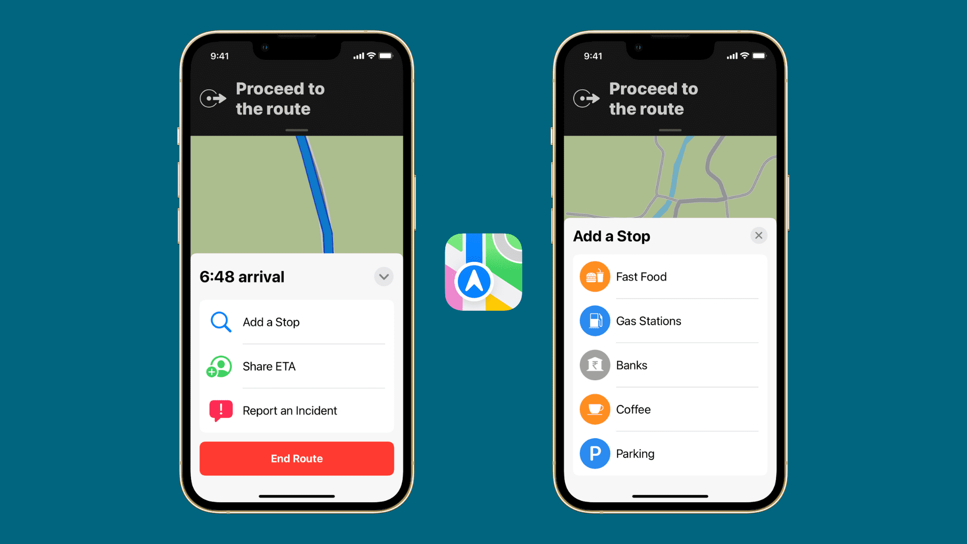 Add a stop in Apple Maps on iPhone