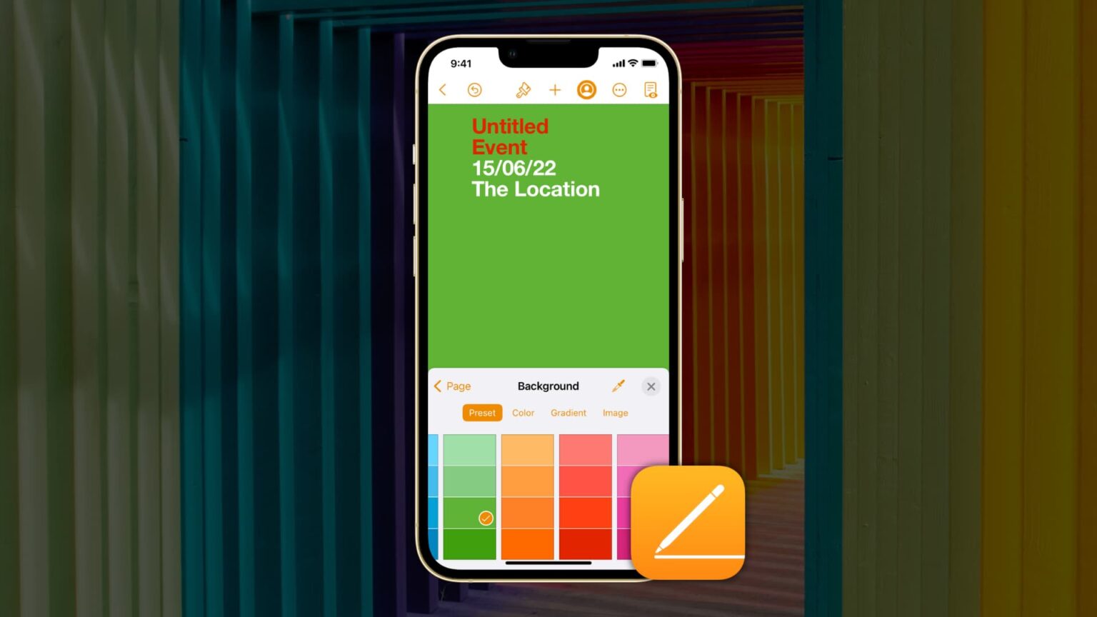 How to change the document background color in Pages