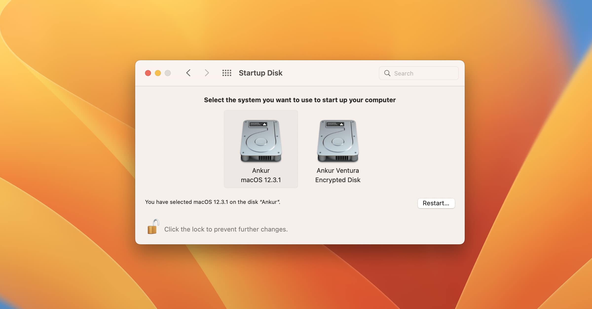 Change your Mac startup disk for all future startups