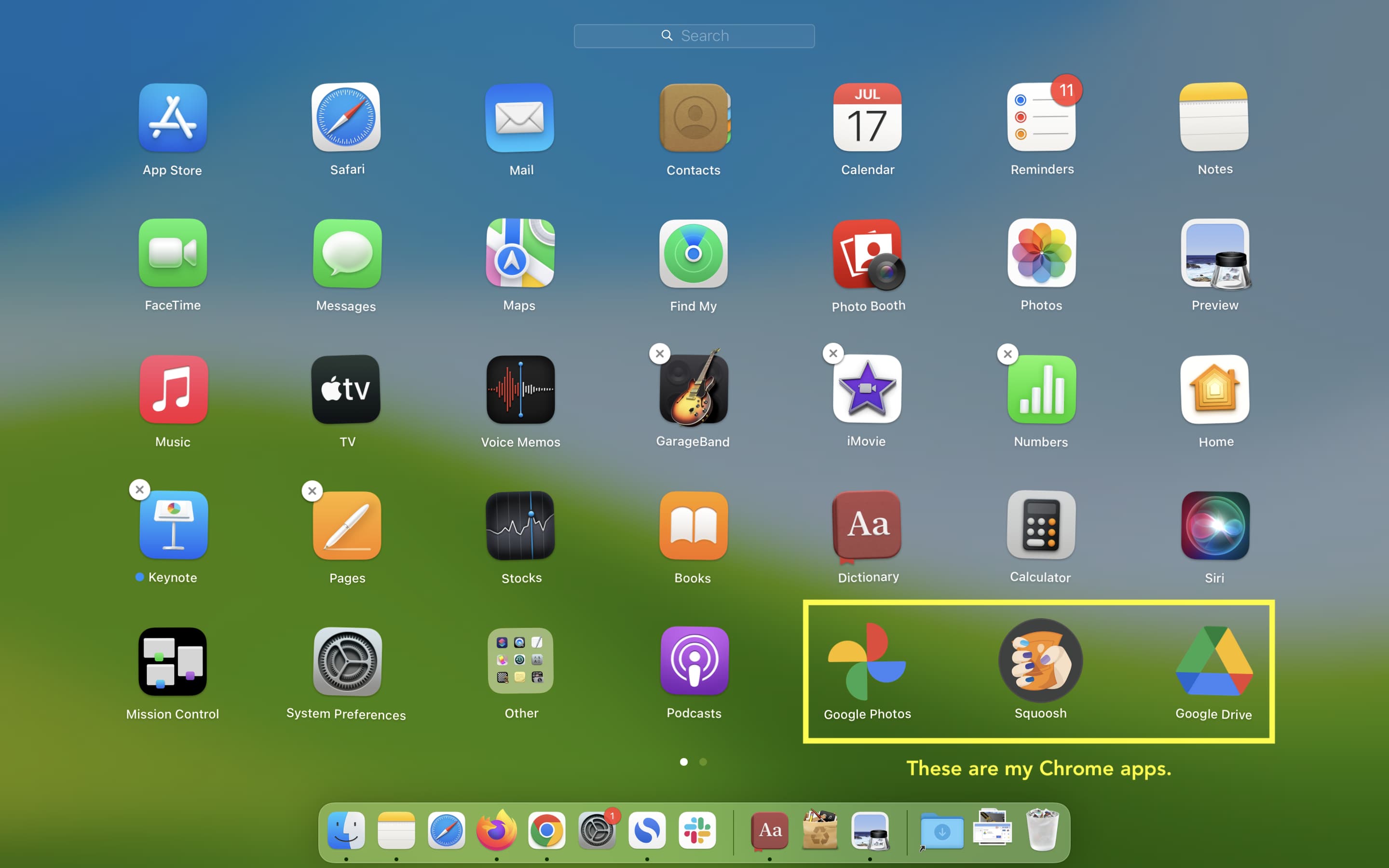 Chrome apps in Mac Launchpad