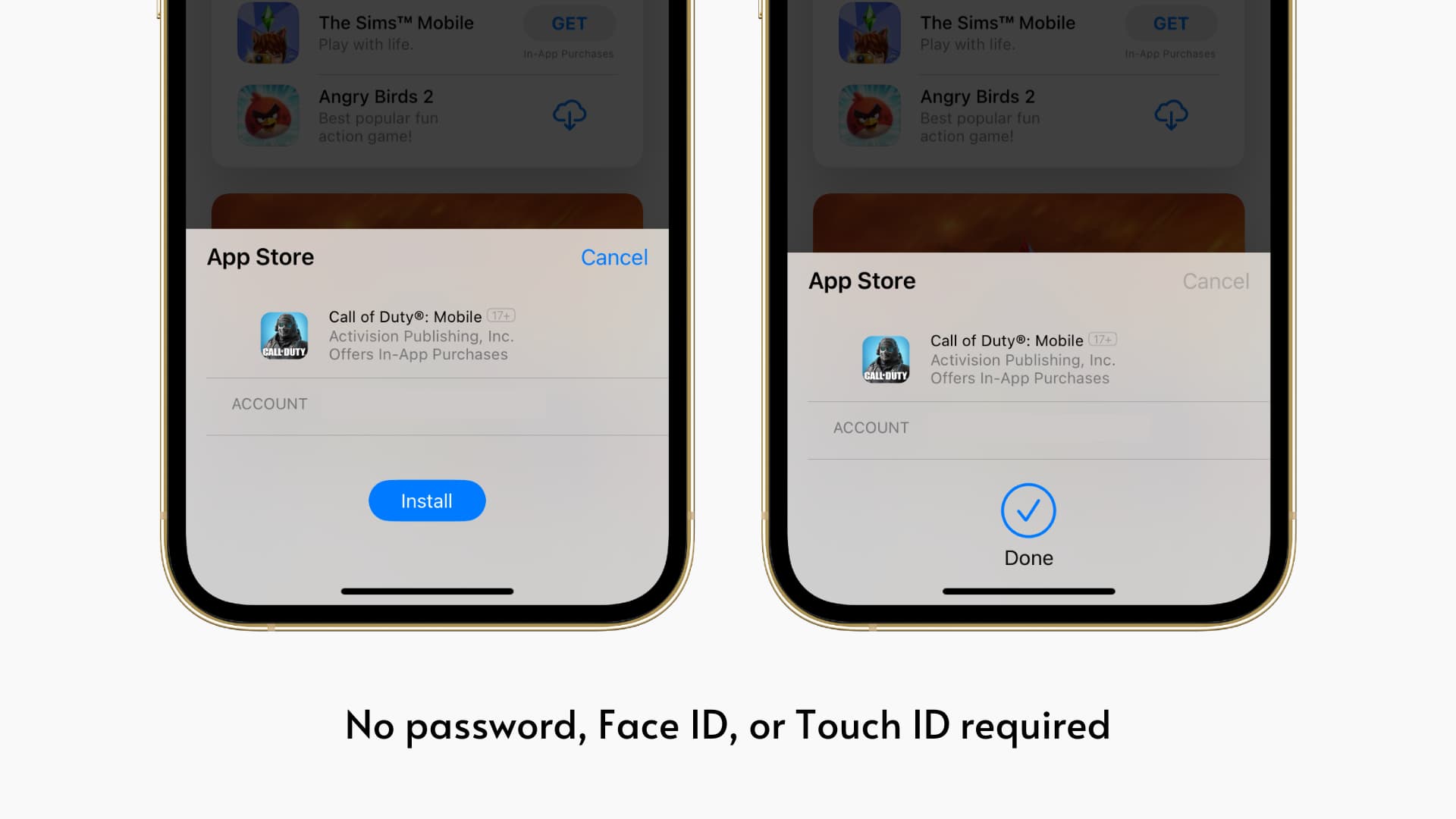 Download iPhone apps without Face ID or password