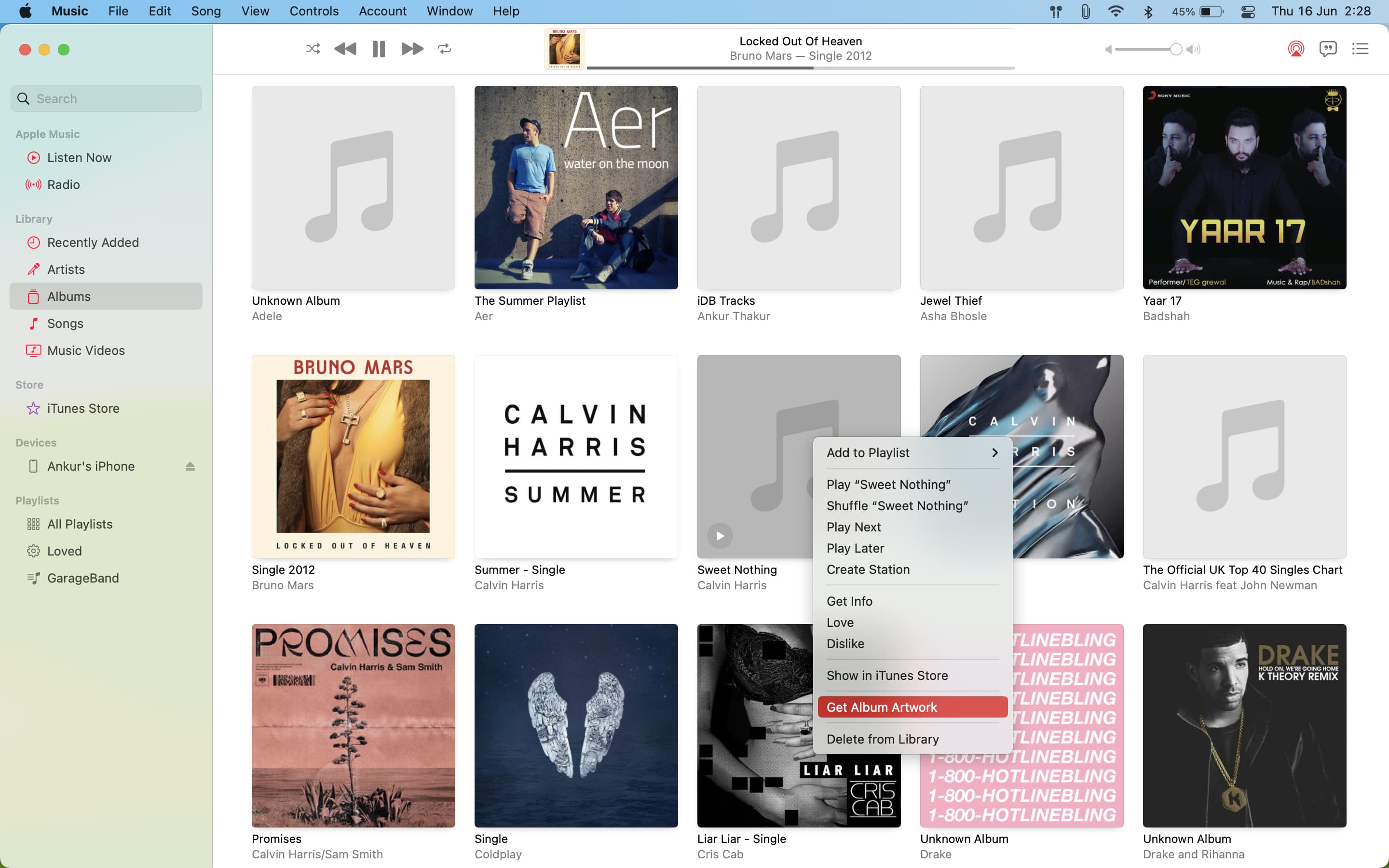 Get missing album artwork in Music app on Mac