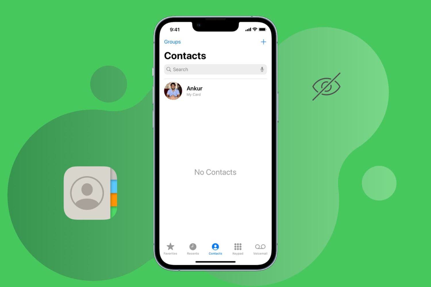 Hide contacts on iPhone