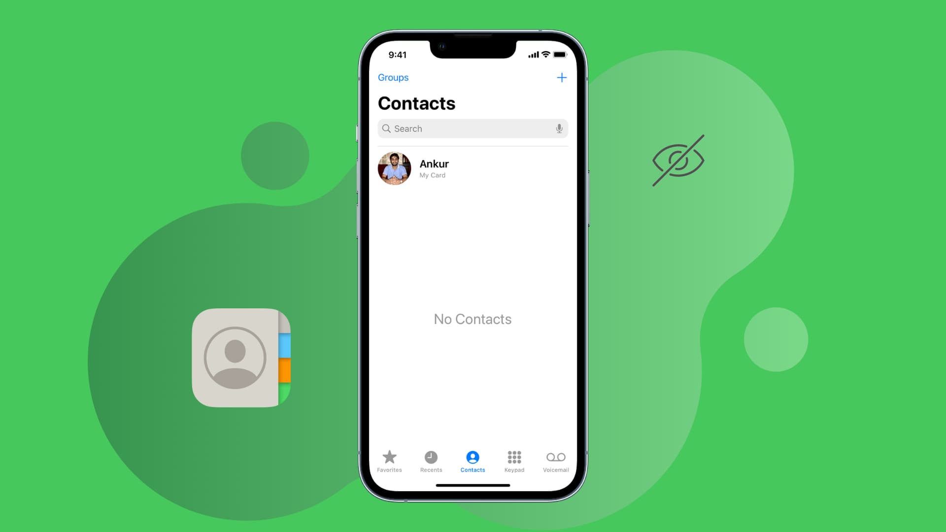 Hide contacts on iPhone