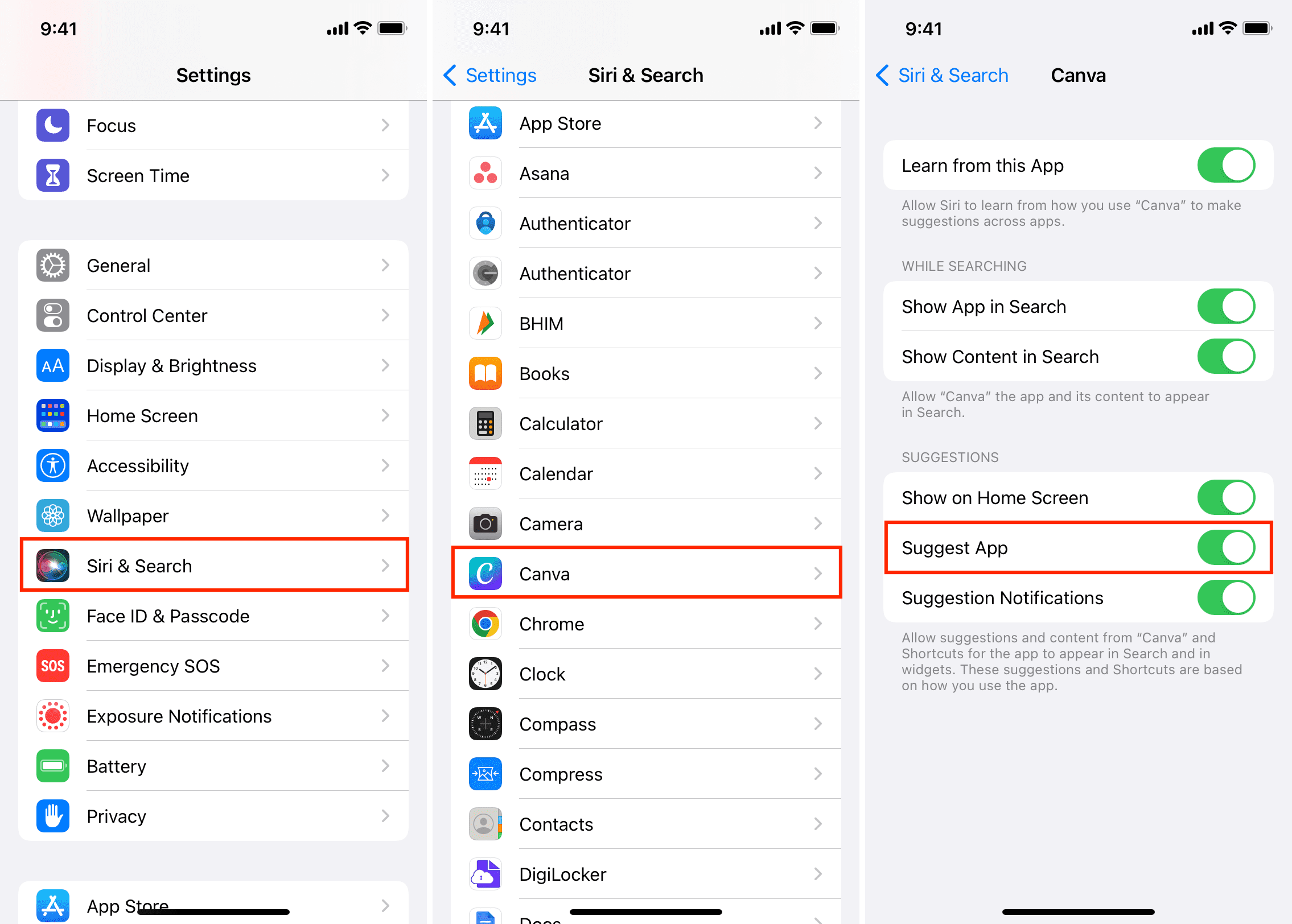 Re-add a removed app suggestion to Siri Suggestions widget