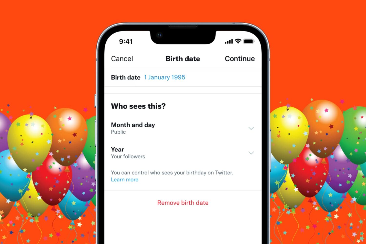 Remove your birthday from Twitter