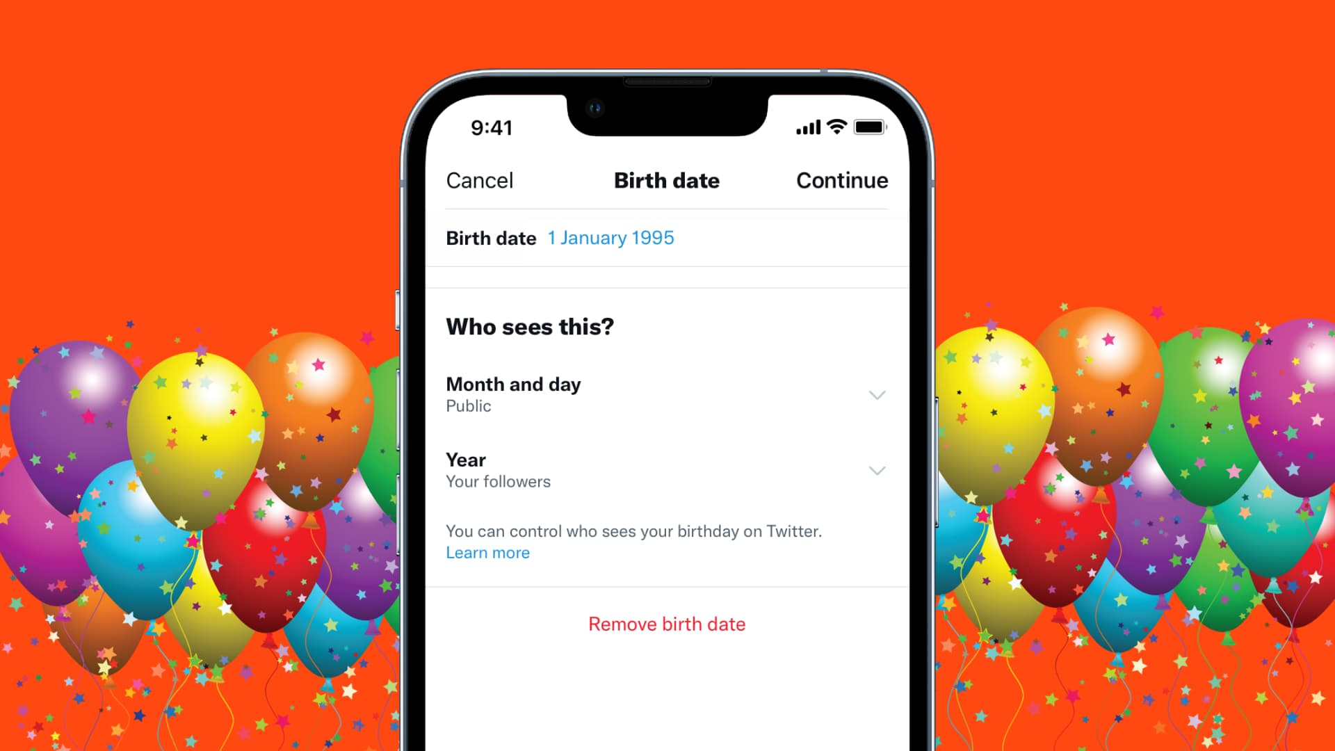 Remove your birthday from Twitter