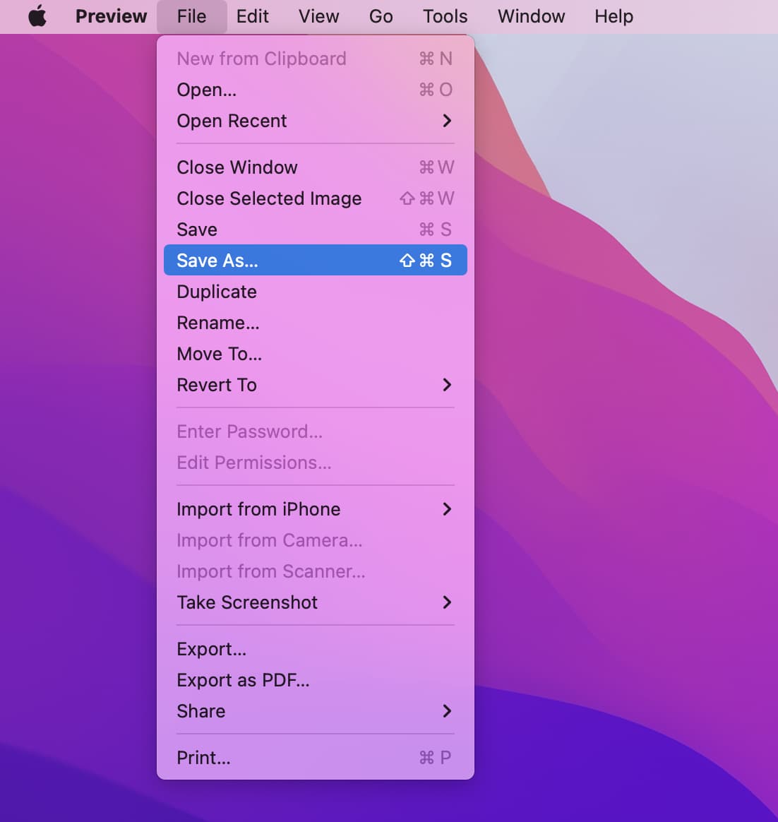 Save As option added permanently to Mac File menu