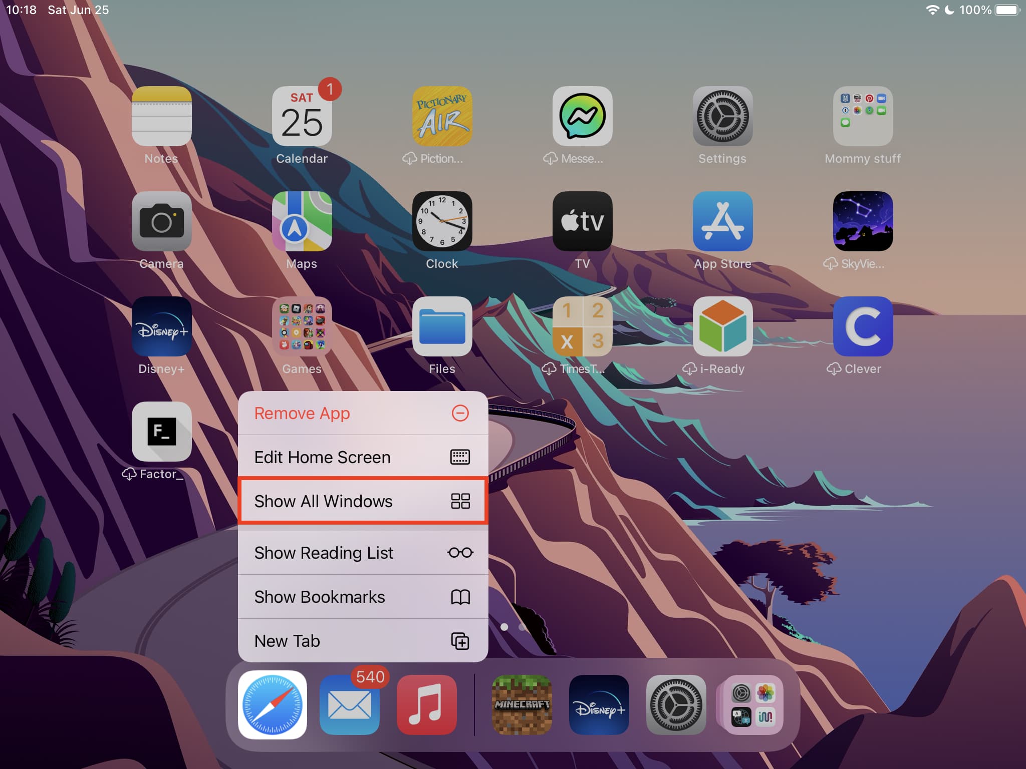 Show All Windows in Safari on iPad