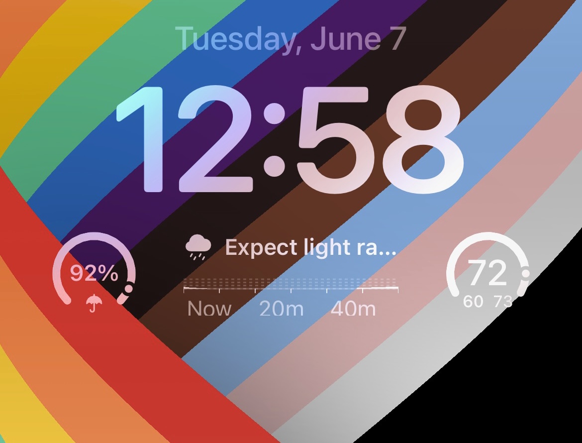 Weather widget on iOS 16's Lock Screen on iPhone