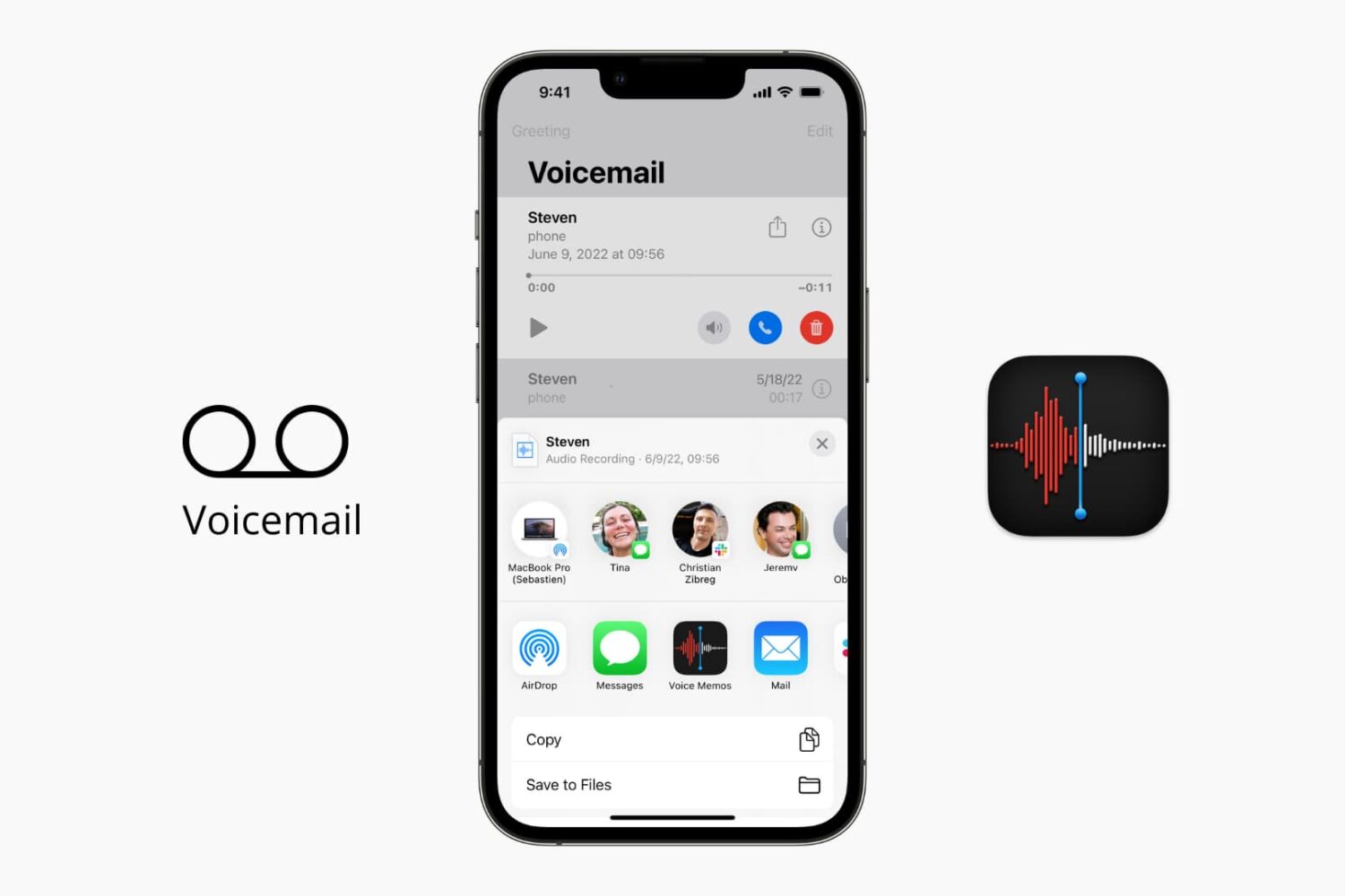 Save your iPhone voicemail to the Voice Memos app