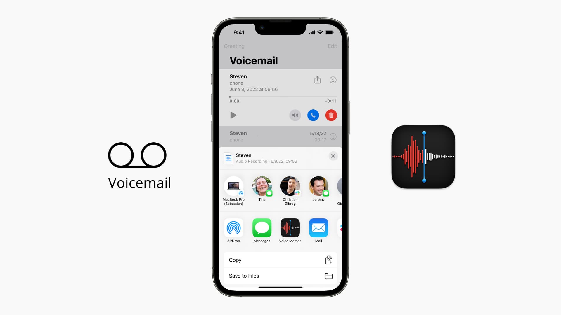 Save your iPhone voicemail to the Voice Memos app