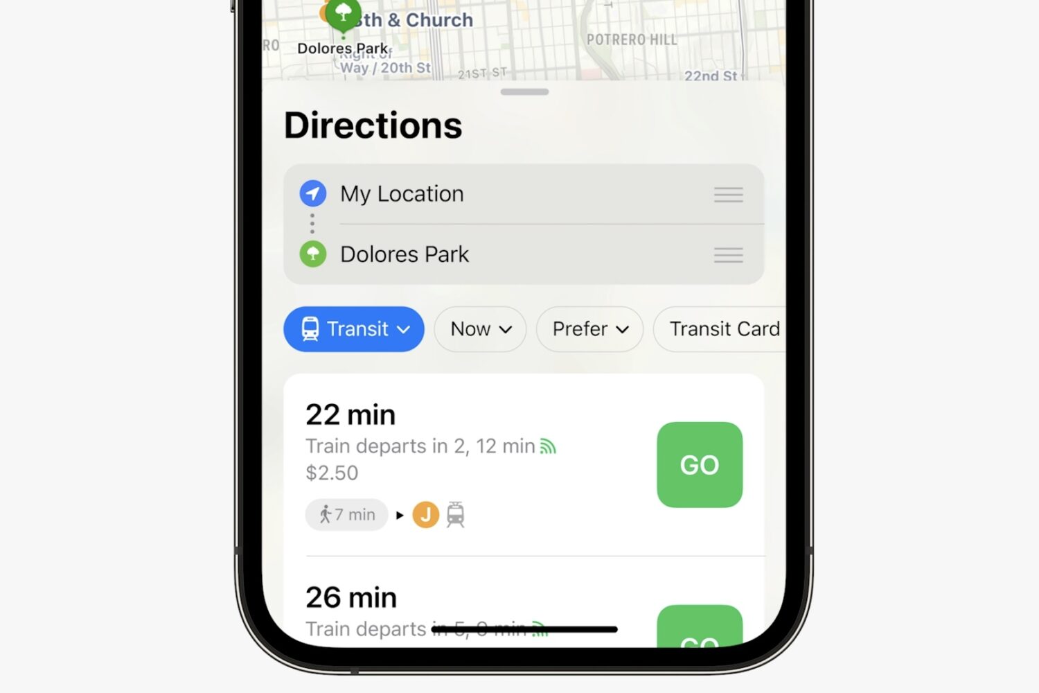 Transit fares in Apple Maps on iOS 16