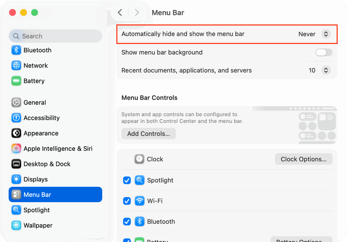 Imac Menu Screen How to show Mac’s top menu bar even in full screen apps