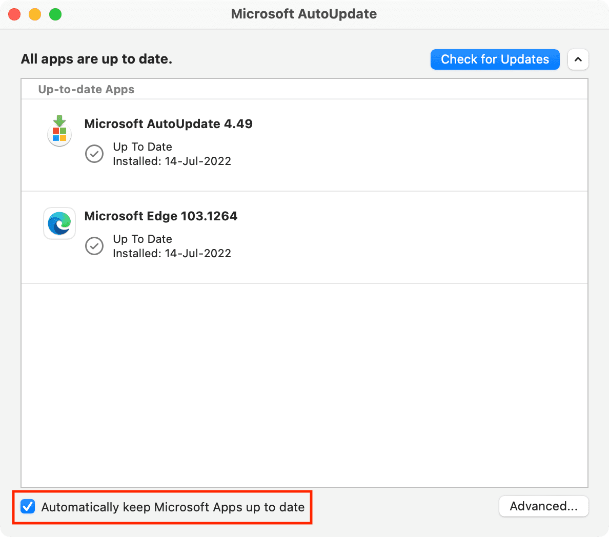 Automatically keep Microsoft Apps up to date on Mac using the AutoUpdate tool