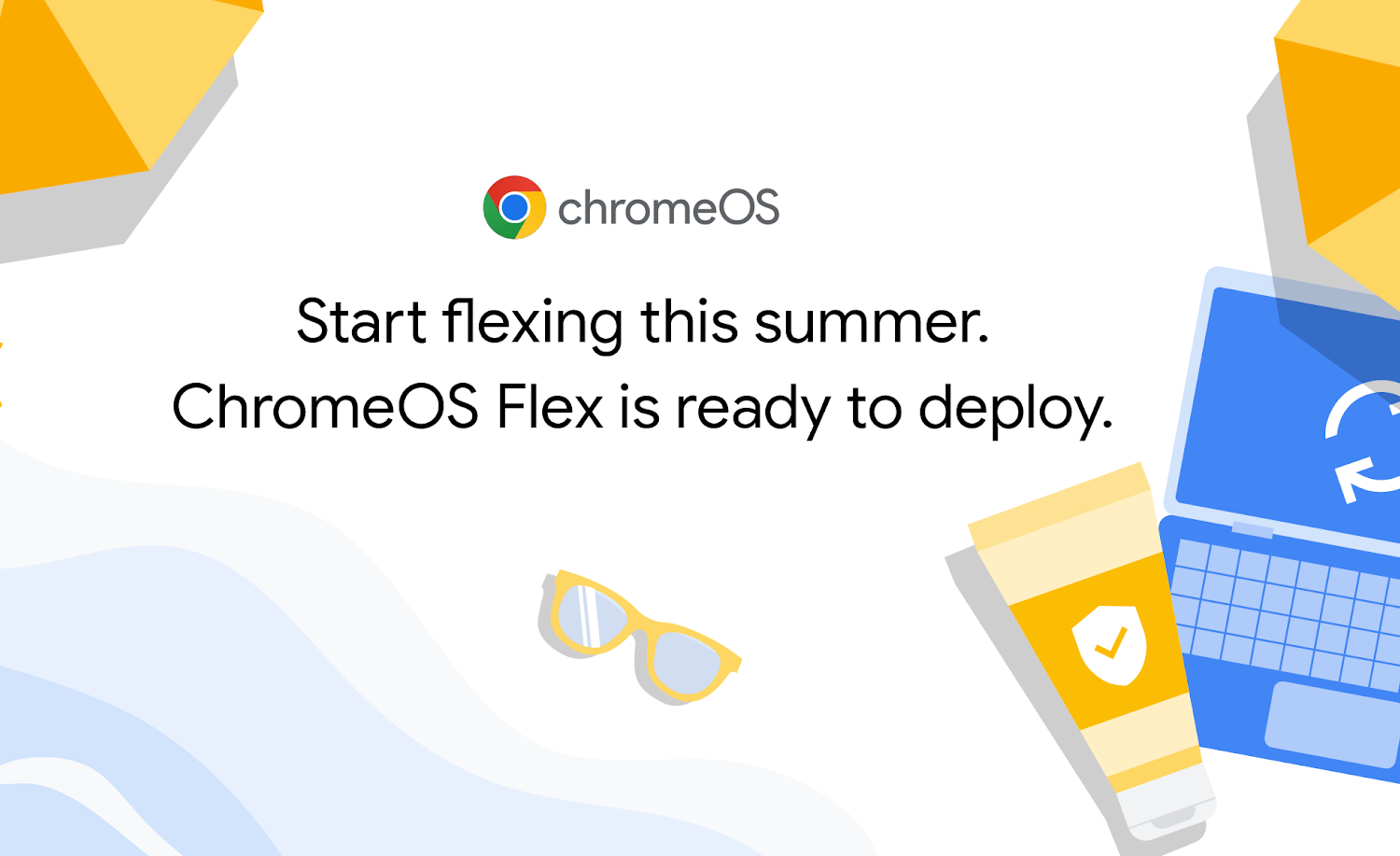 A banner for Google's ChromeOS Flex software