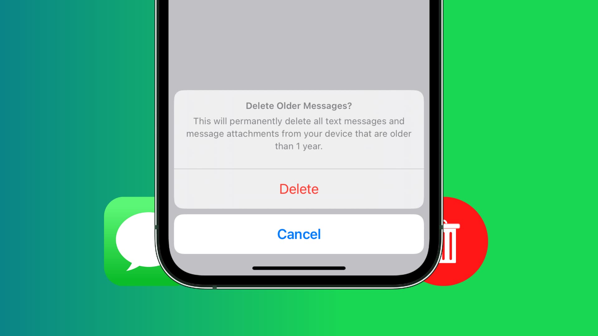 Automatically delete older messages on iPhone