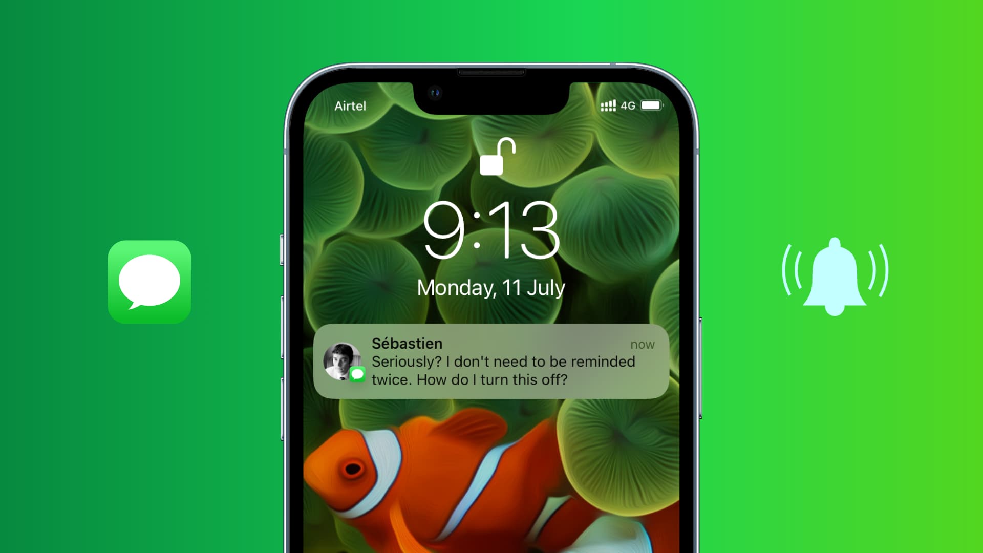 Message on iPhone Lock Screen about repeating notification alerts