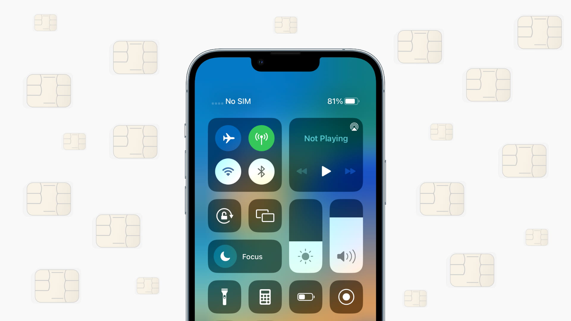 iPhone que muestra el error No SIM en la pantalla