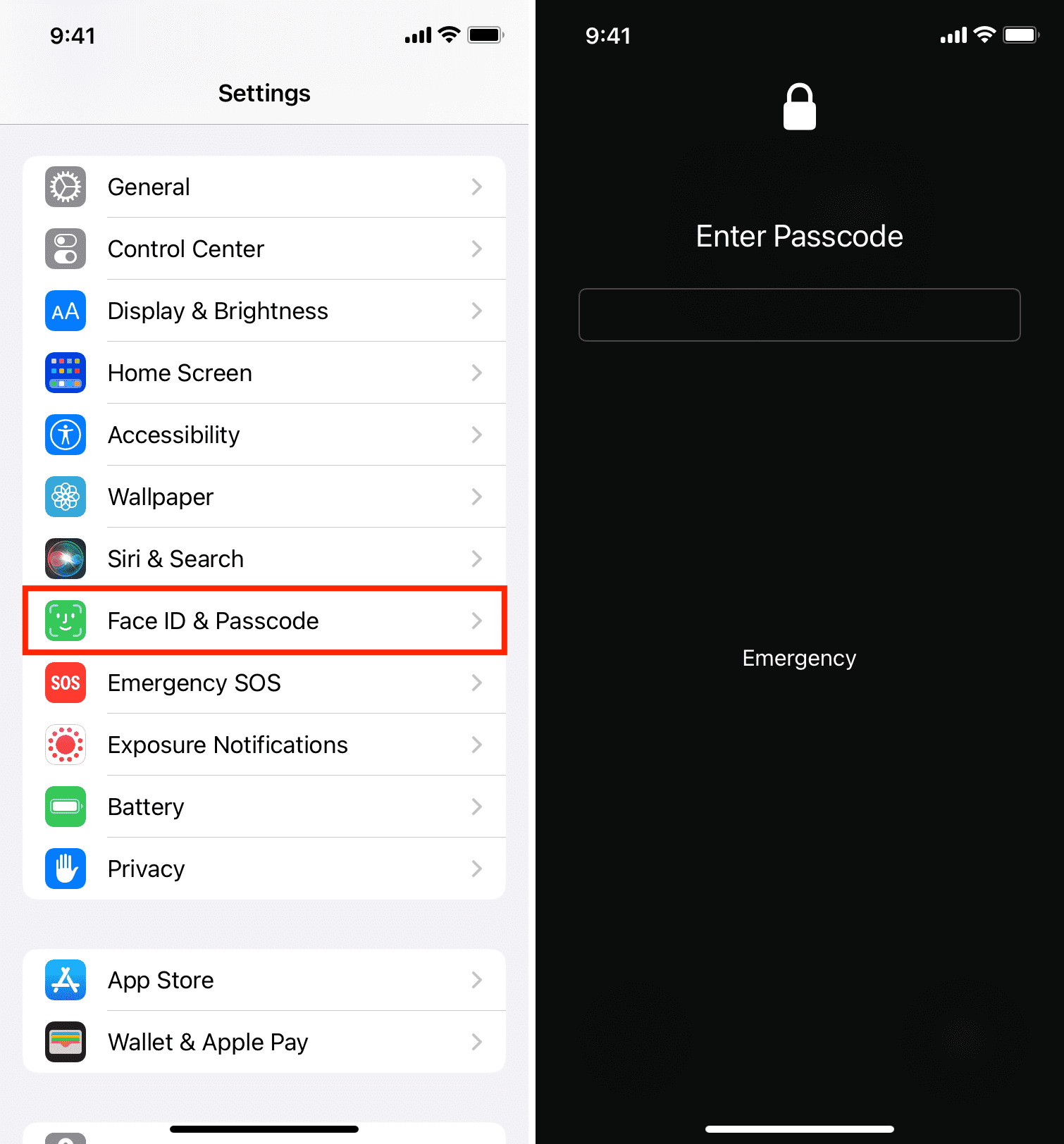 Passcode protection on iPhone