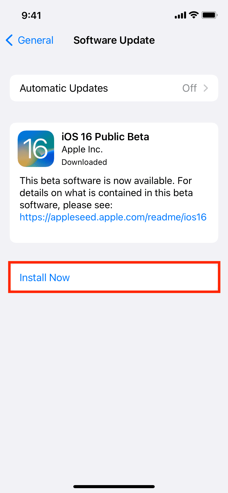 Tap Install Now to get iOS 16 on iPhone