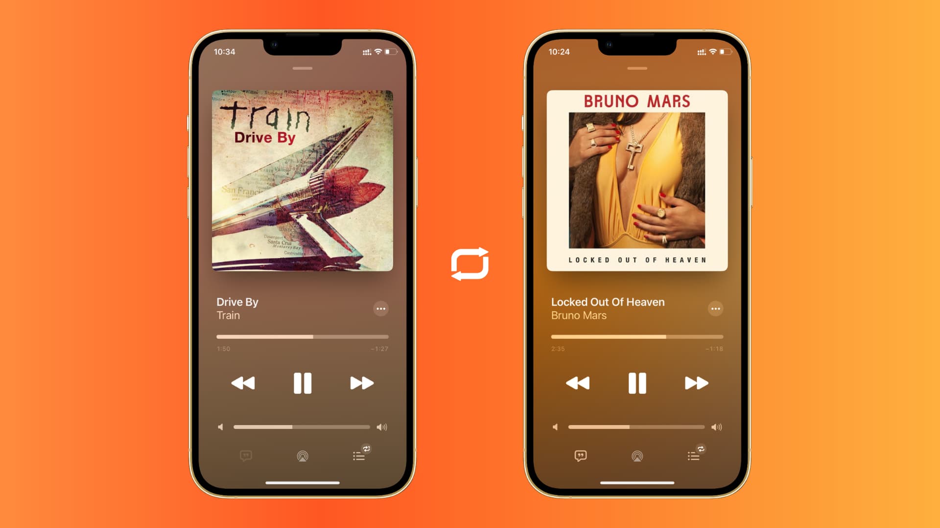 Turn off repeat songs in the Music app on iPhone