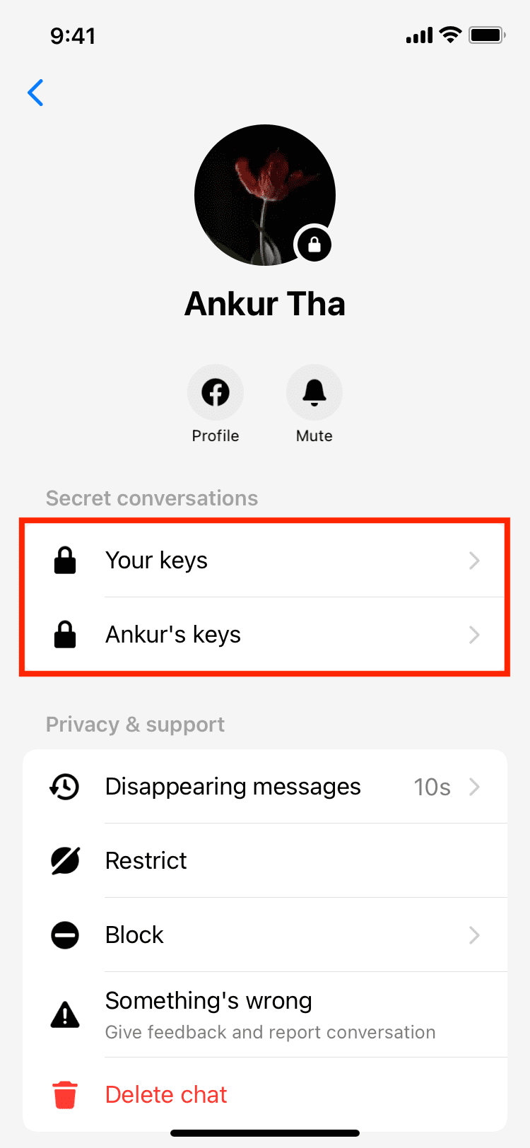 Verify that your Messenger conversations are encrypted