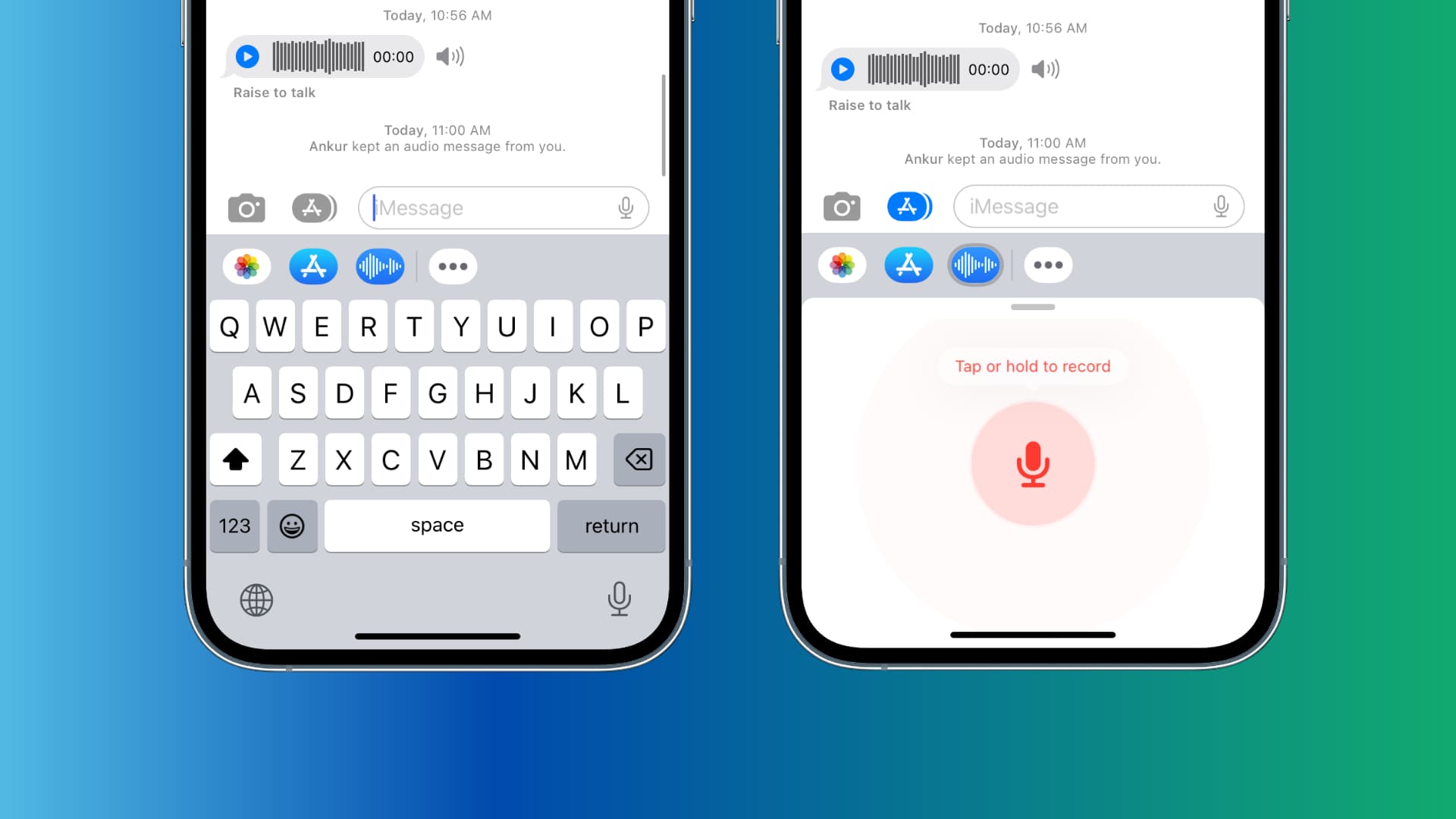 Send voice messages on iPhone
