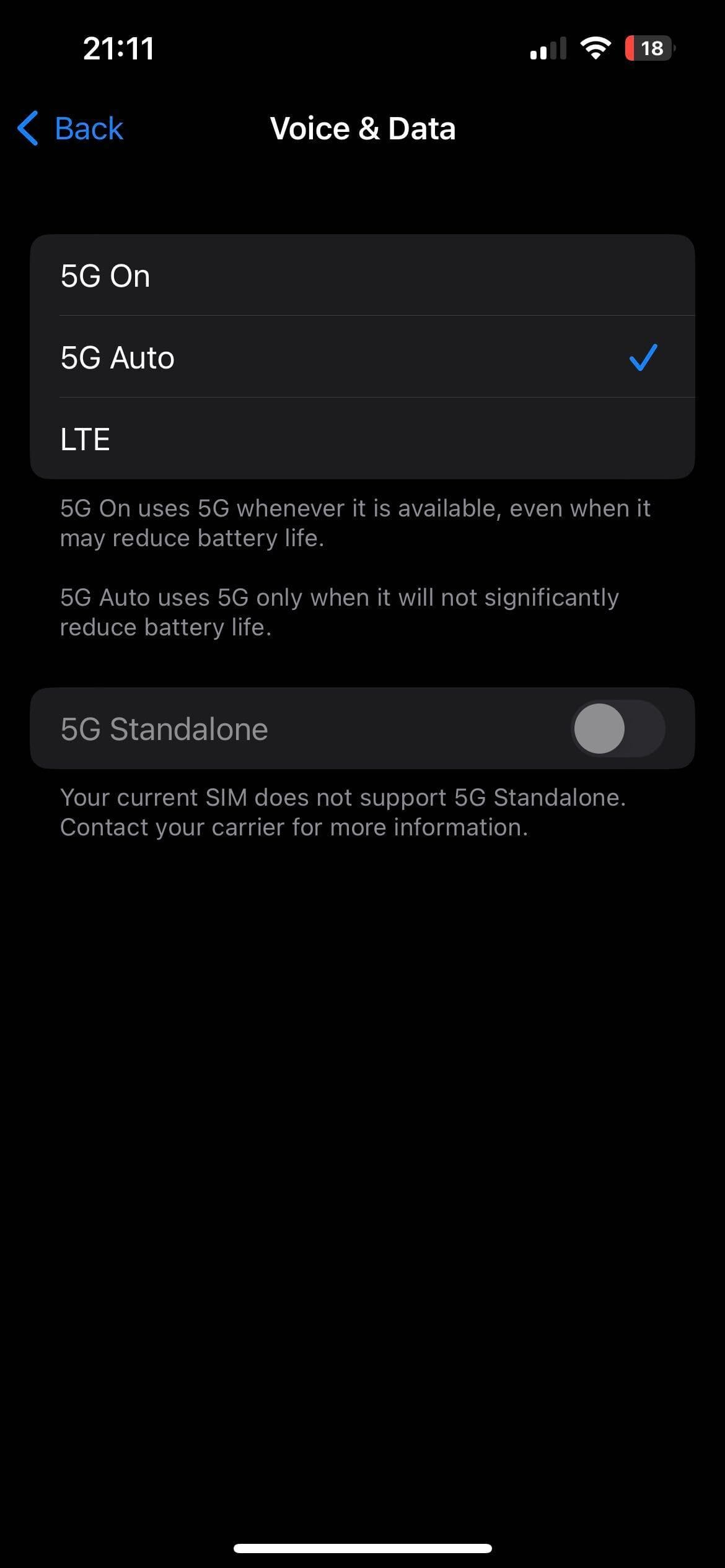 5G Auto in iPhone cellular settings to get fastest cellular speed