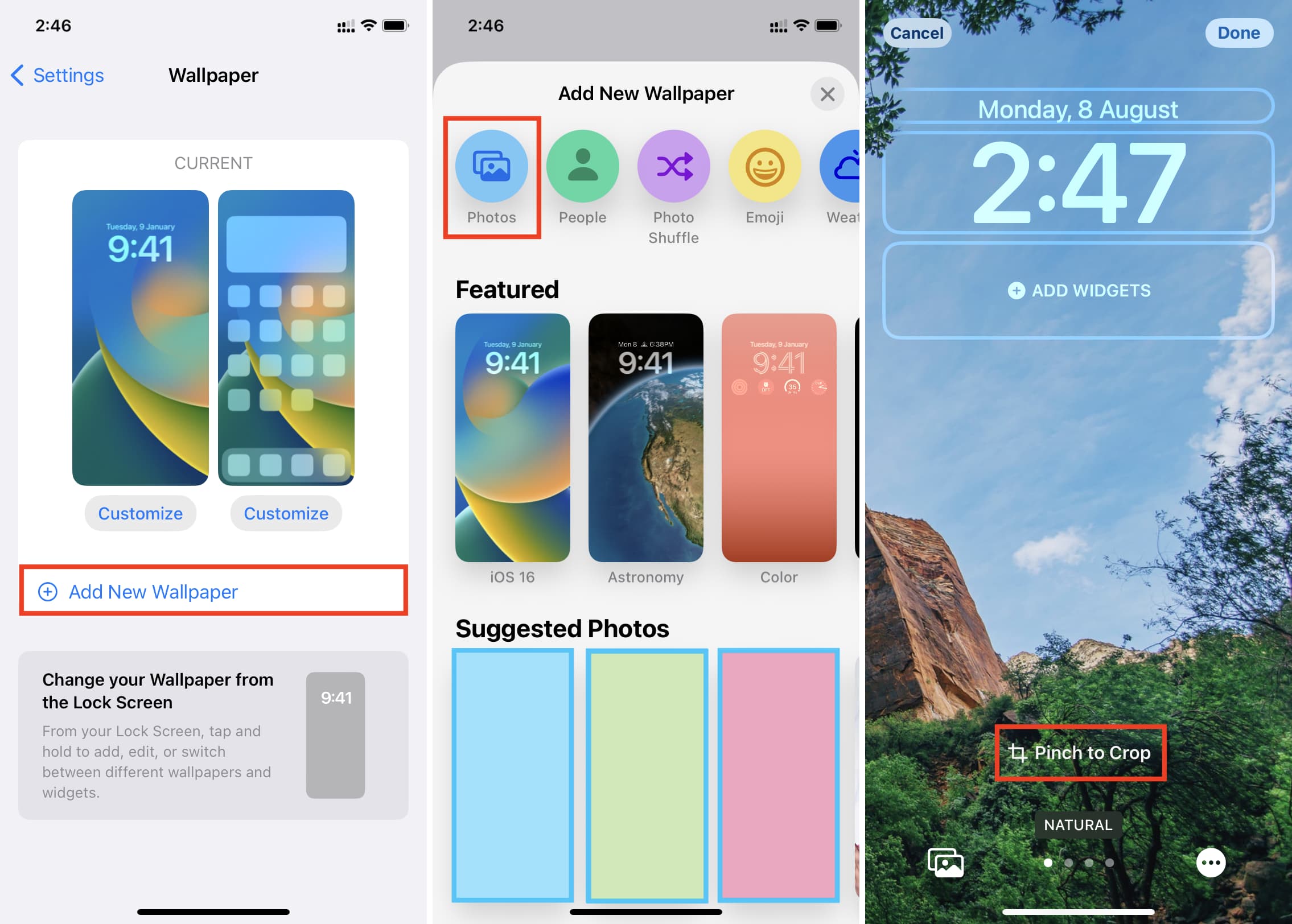 Add new photos wallpaper on iPhone in iOS 16