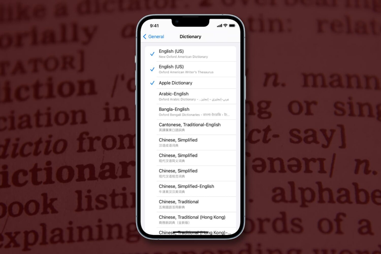 Guide to use built-in dictionary on iPhone