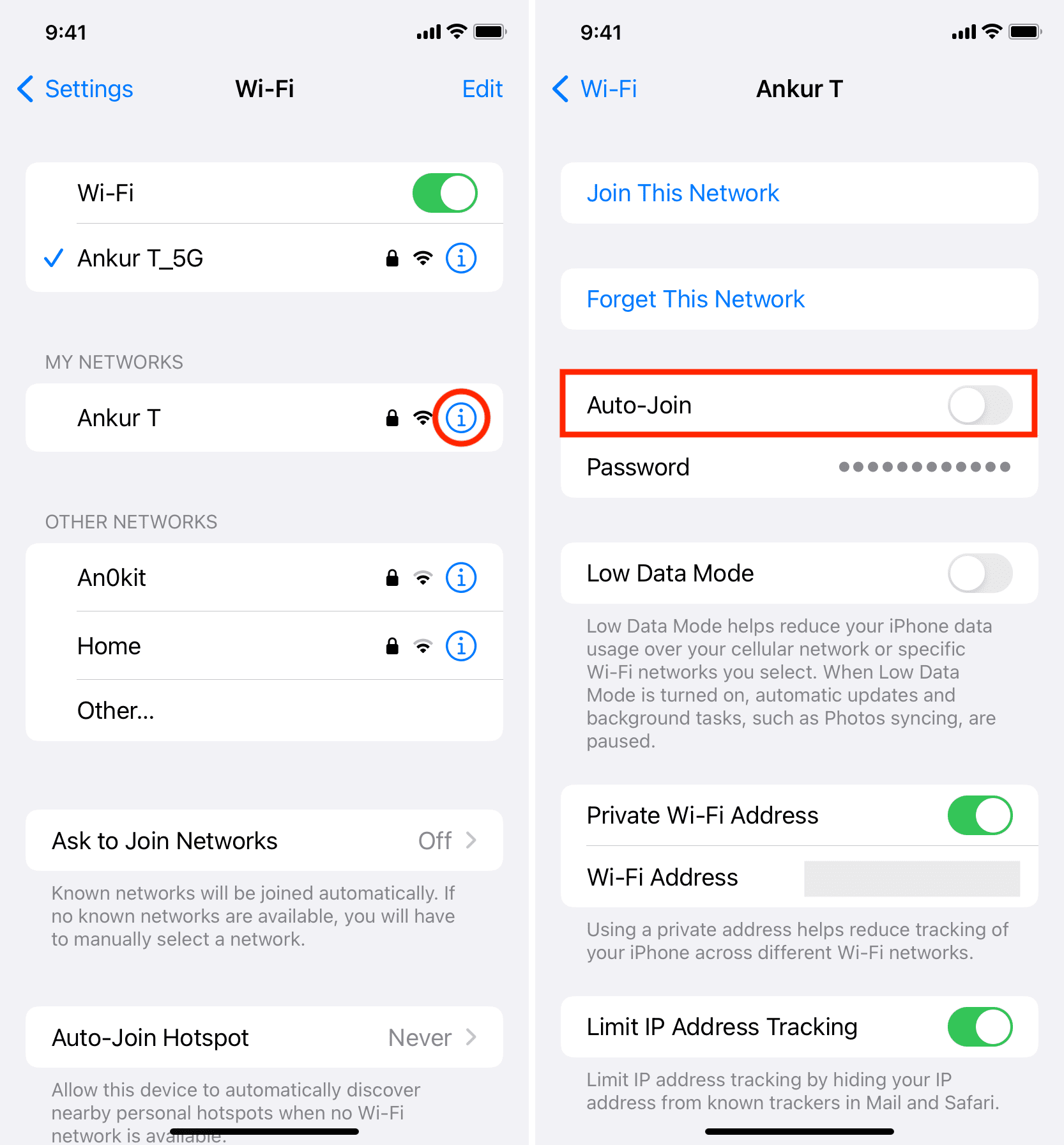 Disable Auto-Join for slower Wi-Fi in iPhone settings