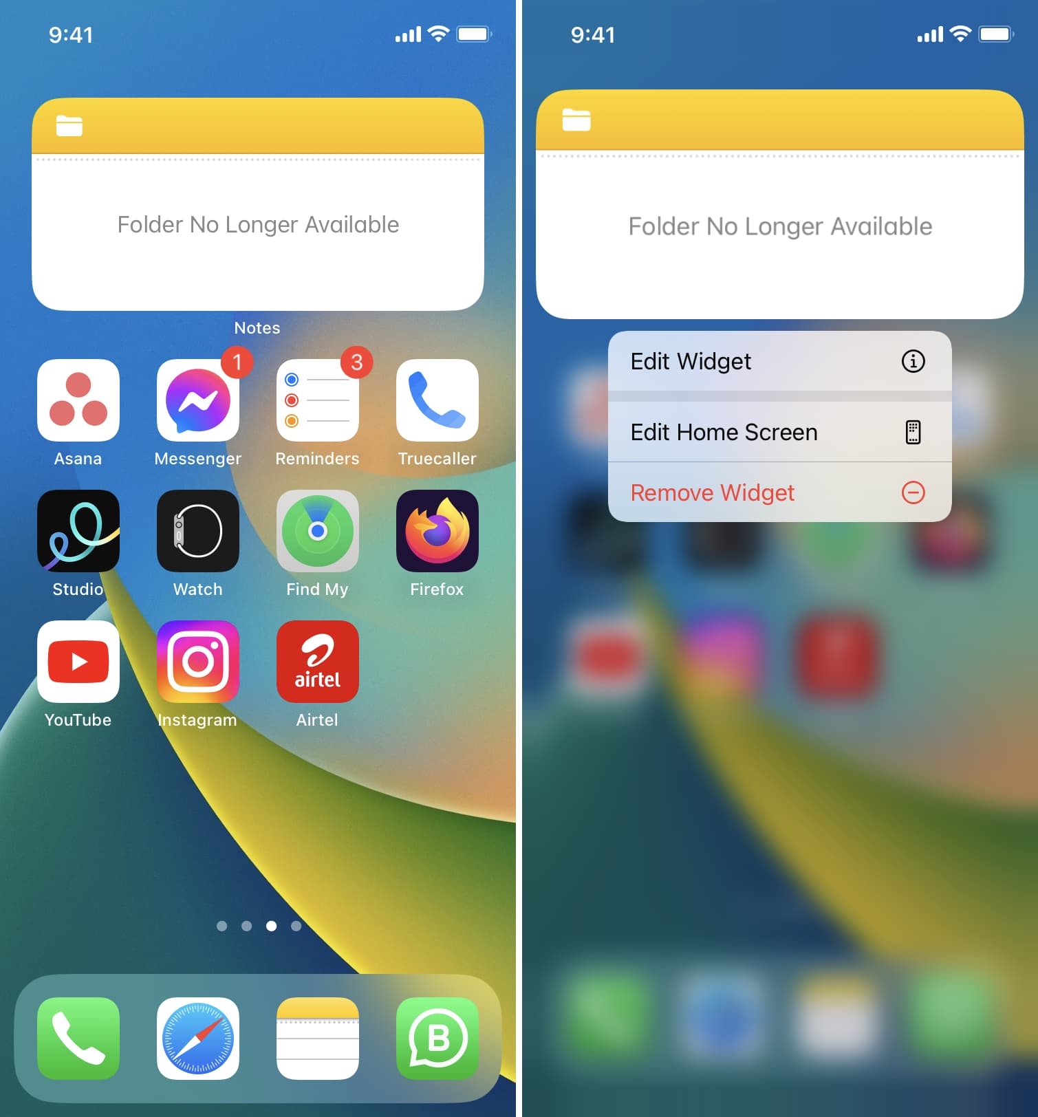 Fix Folder No Longer Available for Notes app widget on iPhone