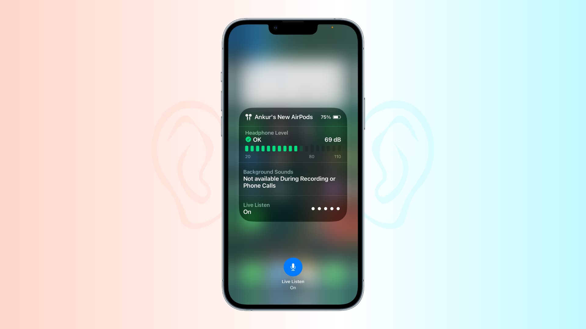 Use Live Listen on iPhone with AirPods