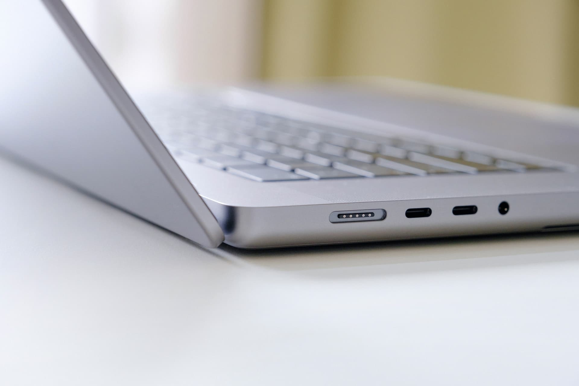 MacBook Pro showing its USB-C ports