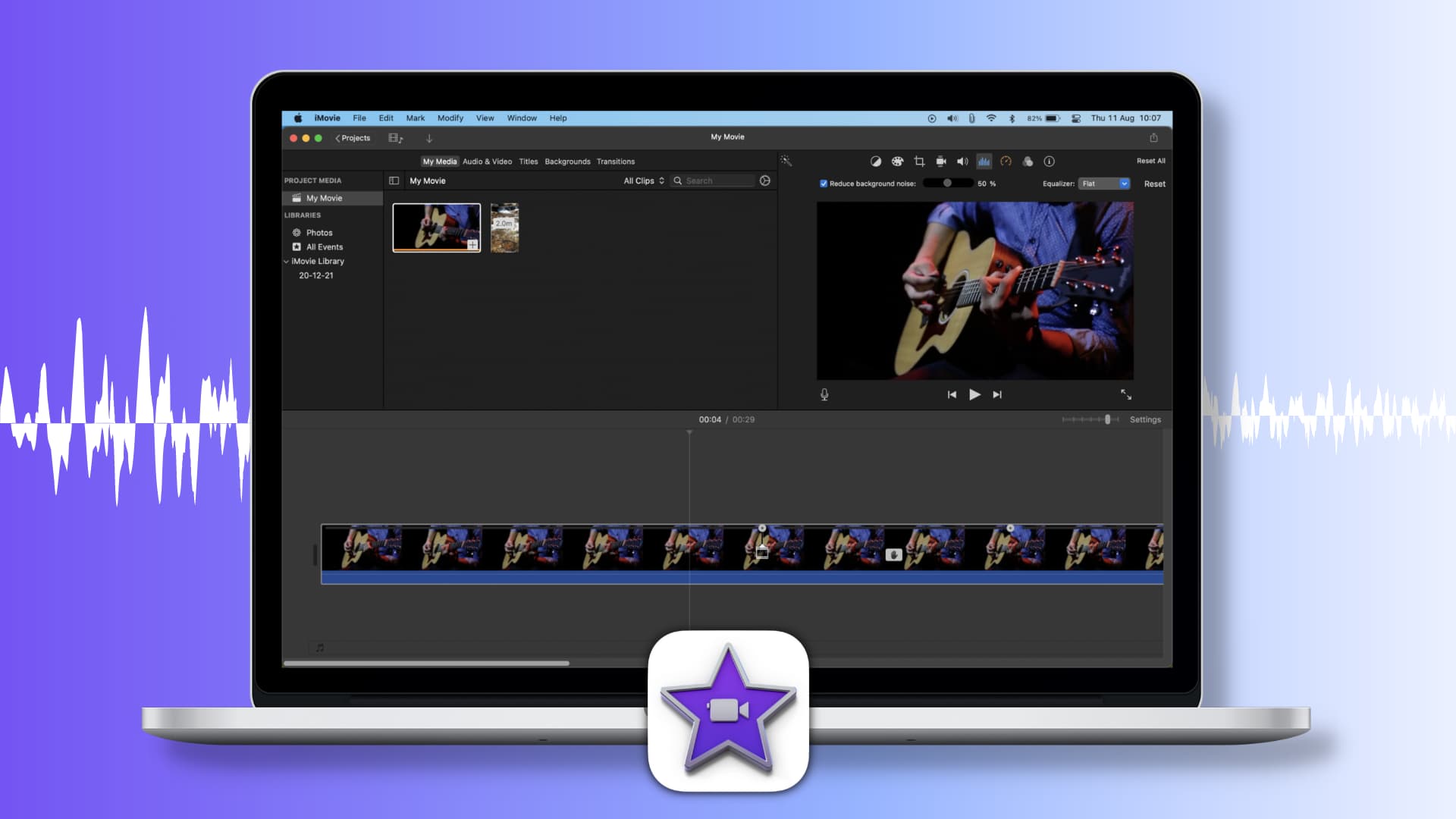 Reduce background noise in iMovie