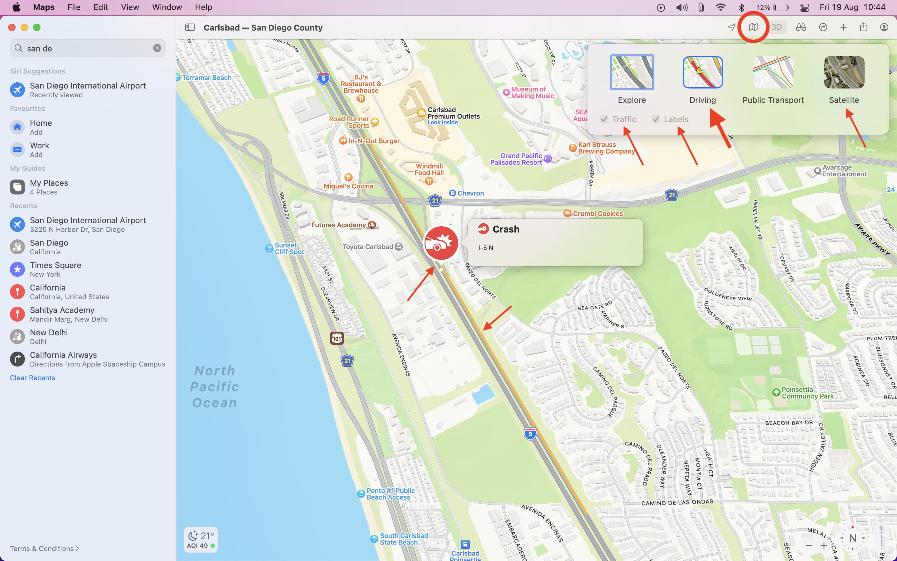 See traffic conditions in Apple Maps on Mac