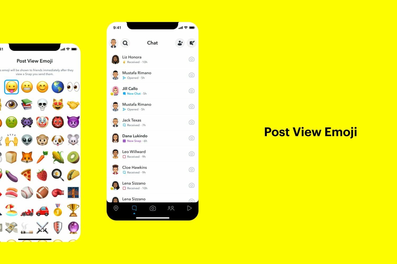 Marketing image showcasing the ability to set an emoji that displays after your snap has been viewed, exclusively available as part of the Snapchat+ subscription