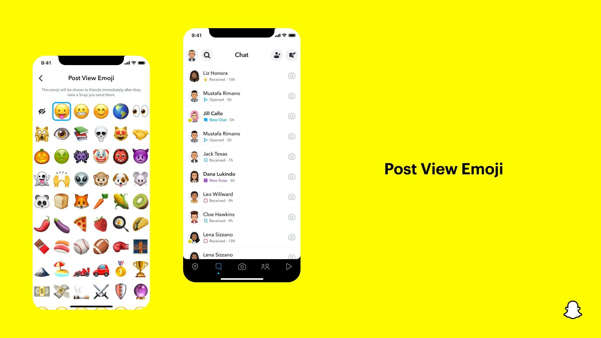 Marketing image showcasing the ability to set an emoji that displays after your snap has been viewed, exclusively available as part of the Snapchat+ subscription