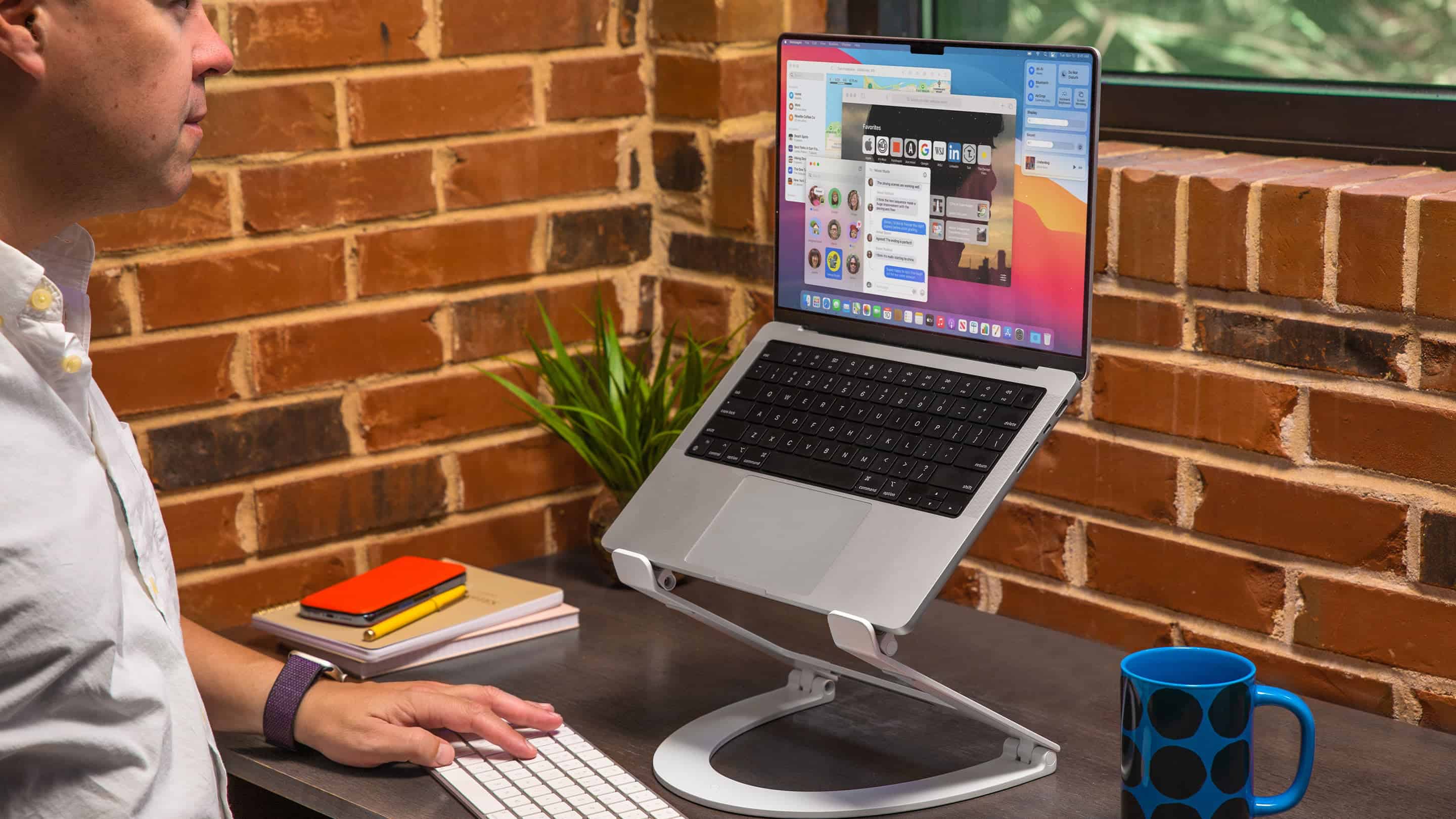 Twelve South's Curve Flex stand elevates your MacBook and its webcam to eye level