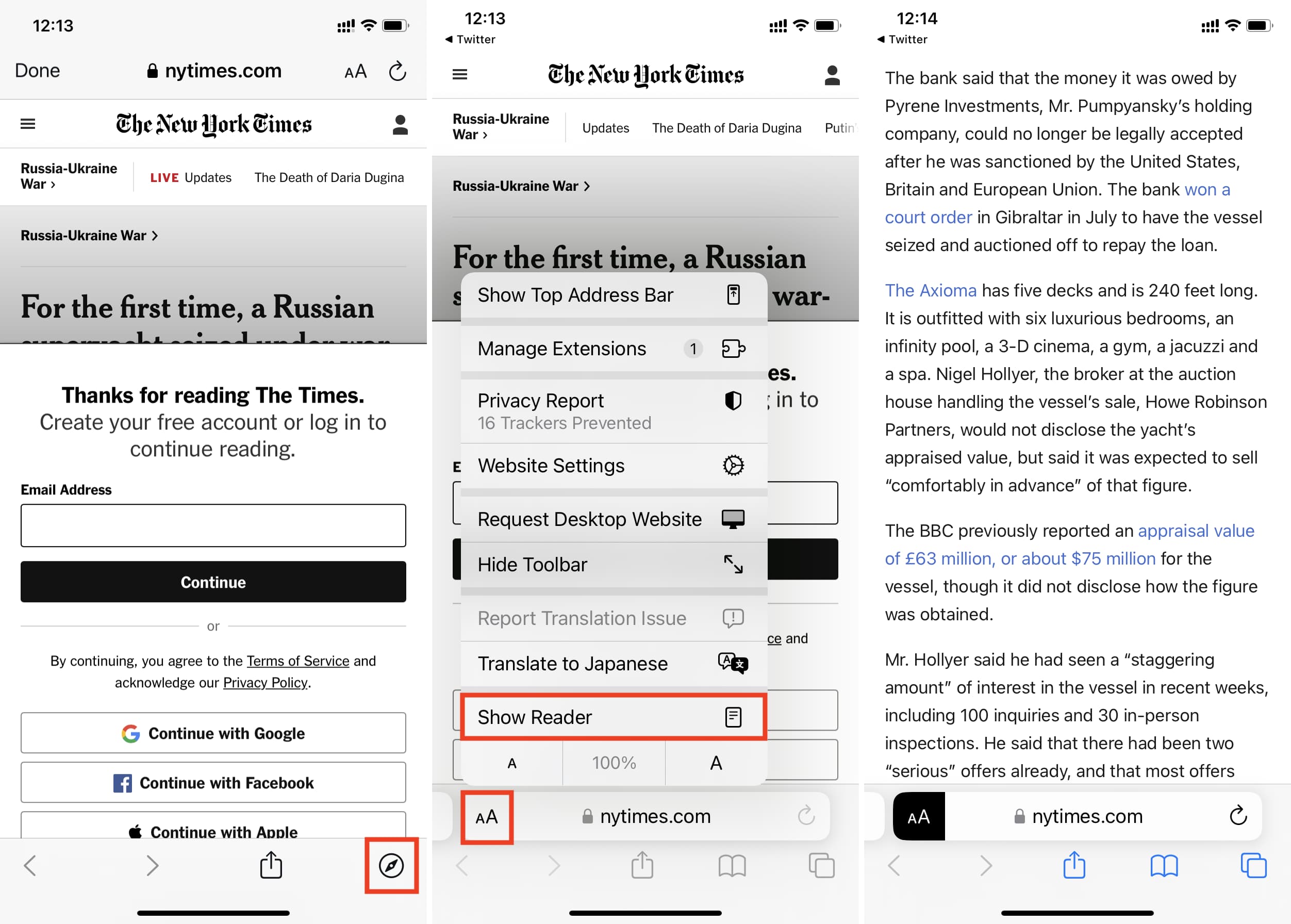 Use Safari Reader Mode to bypass paywall on news and other websites