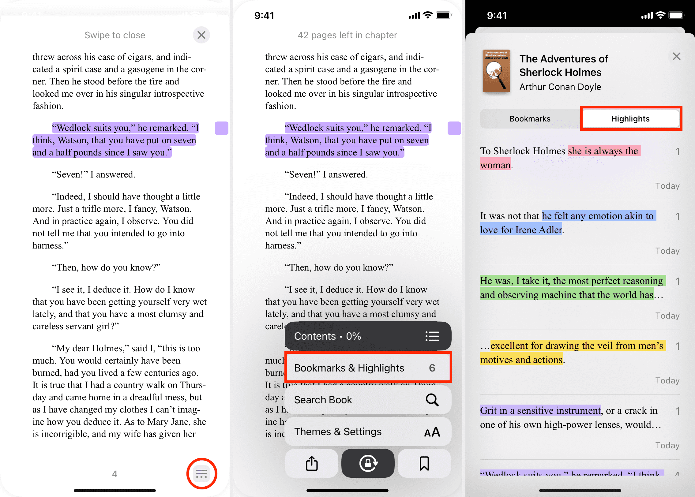 View highlights and notes in Books app on iPhone