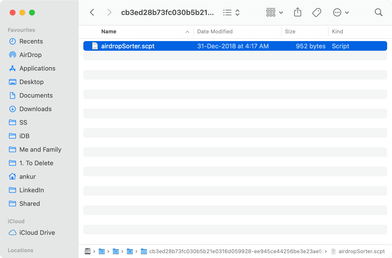 airdropSorter script file on Mac