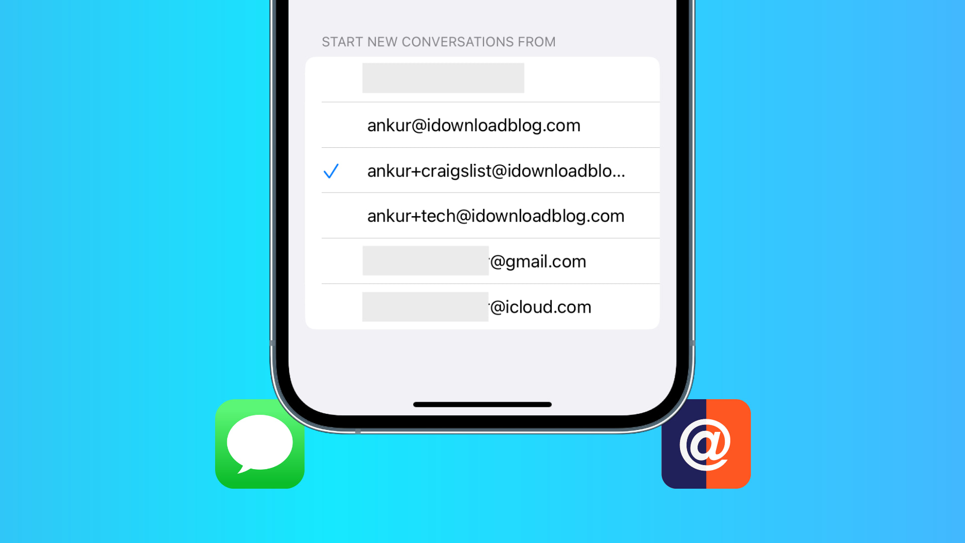 Change the email address your new iMessages are sent from when you start a conversation