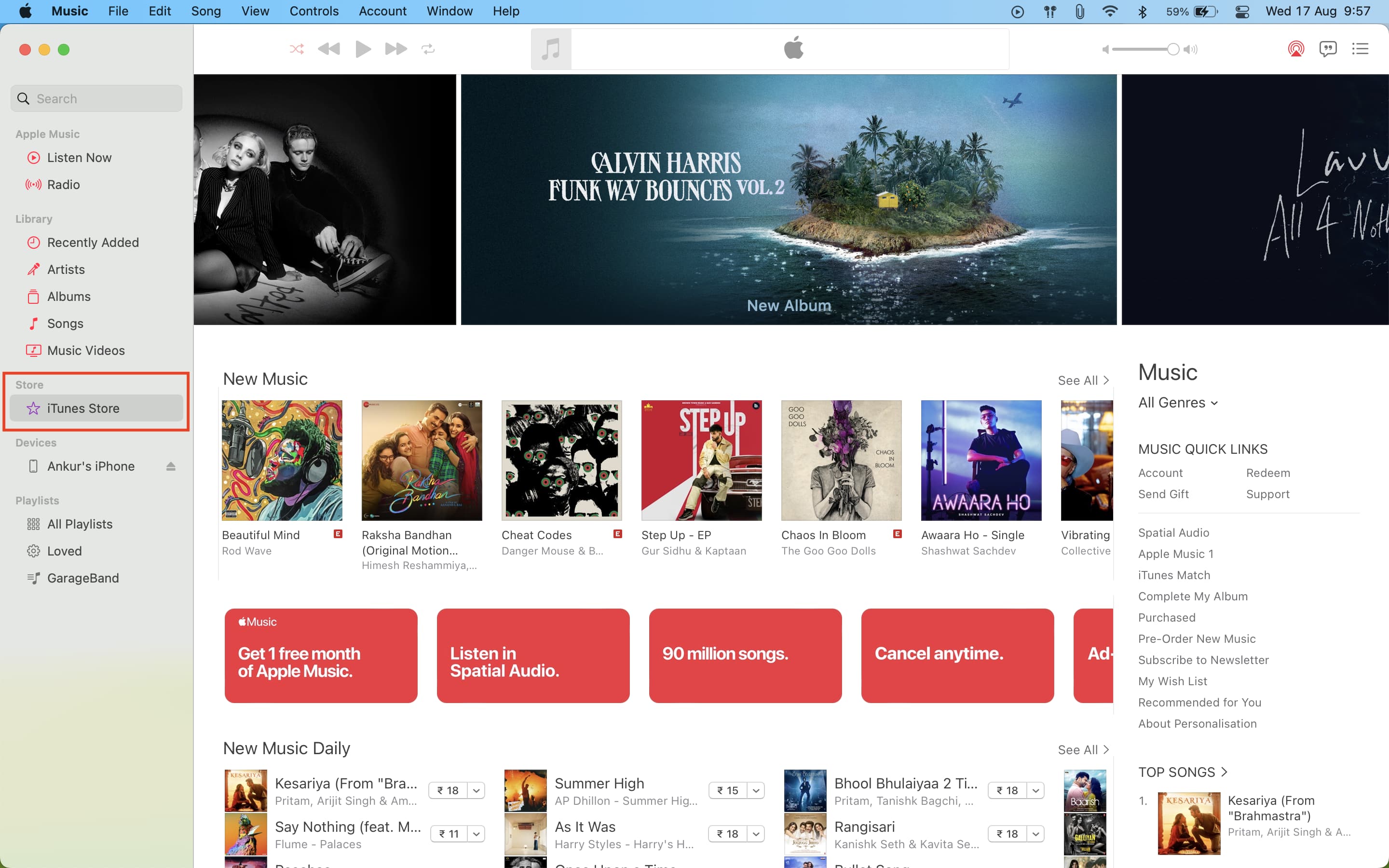 Access iTunes Store on Mac