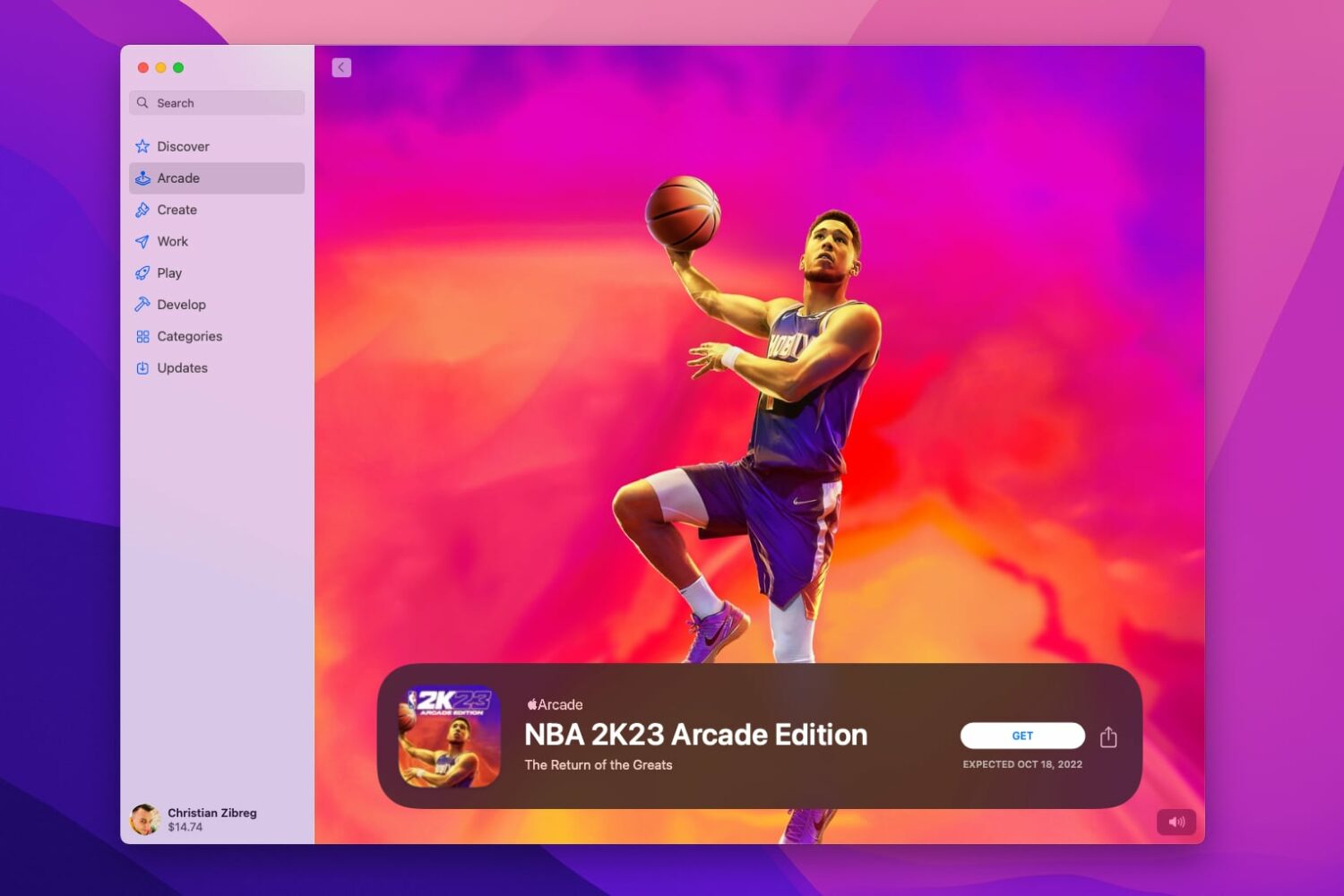 App Store page for NBA 2K23 on Apple Arcade