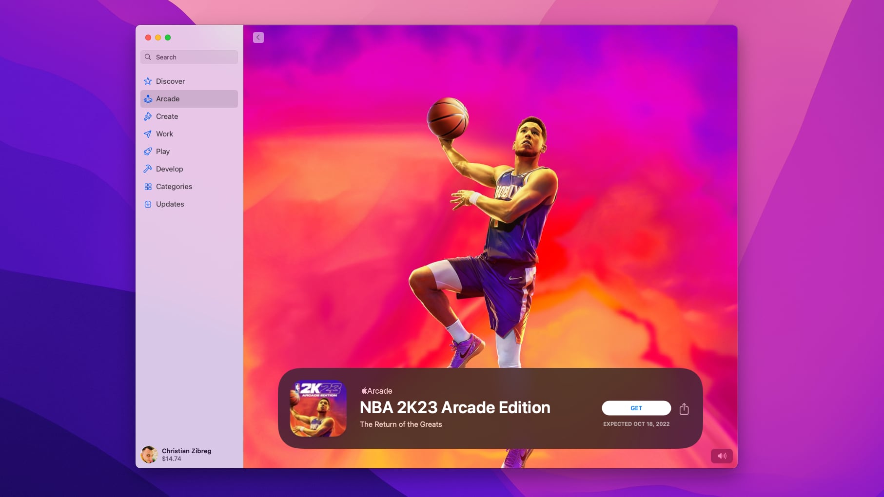 App Store page for NBA 2K23 on Apple Arcade